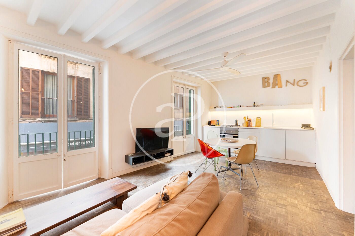 Außenansicht von Wohnung zum Verkauf in  Palma de Mallorca mit Heizung, Abstellraum und Balkon