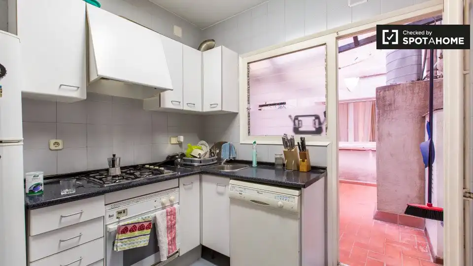 Kitchen of Flat for share in Barcelona  with Air Conditioner, Heating and Terrace