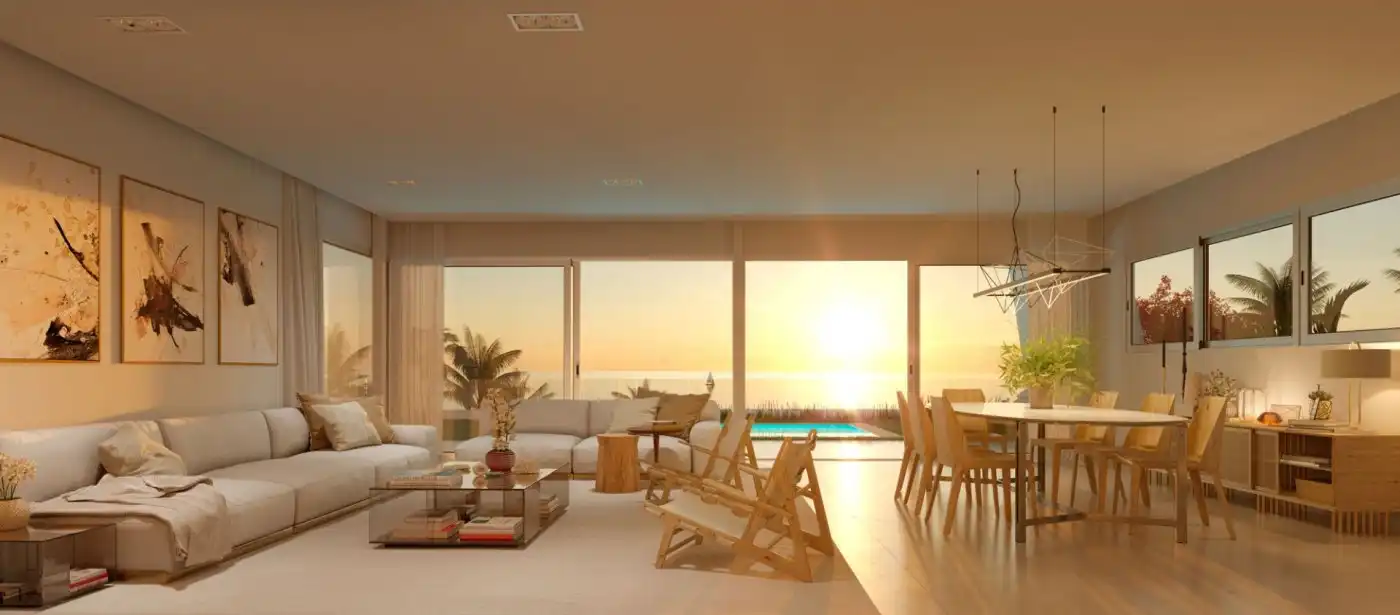 Sala de estar de Casa adosada en venta en Mijas con Aire acondicionado, Calefacción y Jardín privado