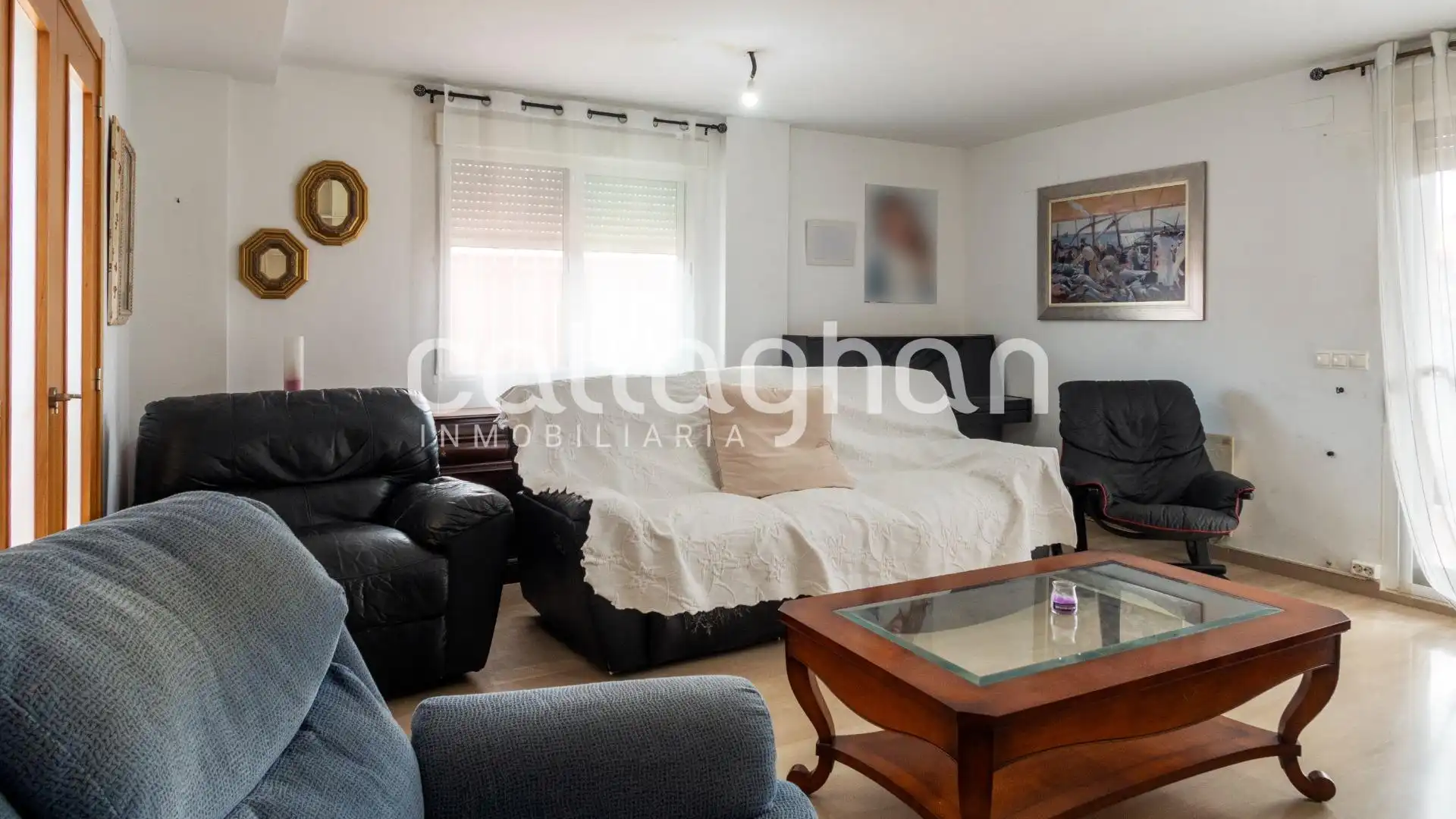 Sala de estar de Casa adosada en venta en El Real de Gandia con Aire acondicionado, Calefacción y Piscina