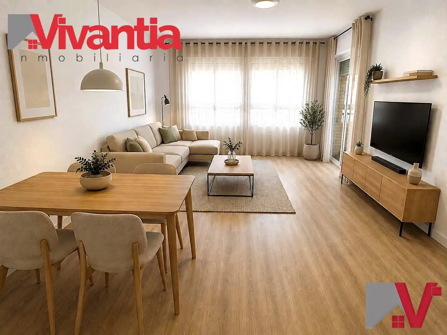 Sala de estar de Piso en venta en Lorca con Aire acondicionado, Parquet y Terraza