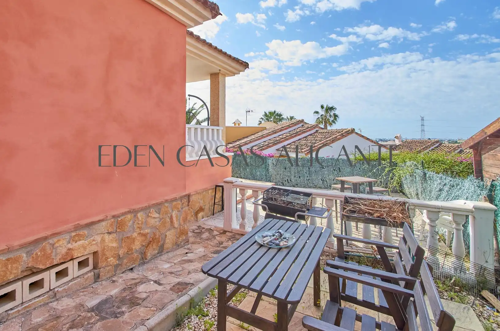 Terrassa de Casa o xalet en venda en Mutxamel amb Aire condicionat, Jardí privat i Terrassa