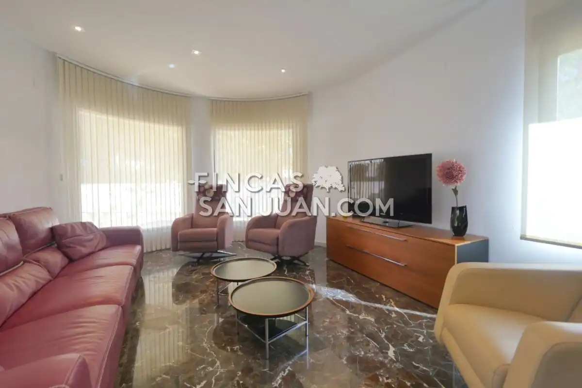 Sala d'estar de Casa o xalet en venda en Sant Joan d'Alacant amb Aire condicionat, Calefacció i Terrassa