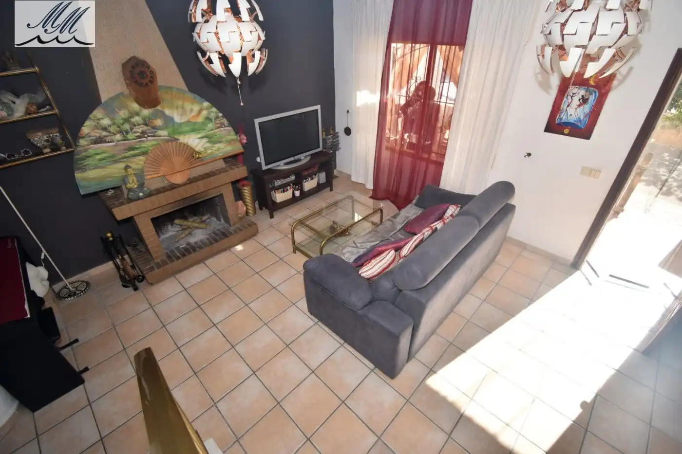 Sala de estar de Casa adosada en venta en Cartagena con Aire acondicionado, Terraza y Amueblado