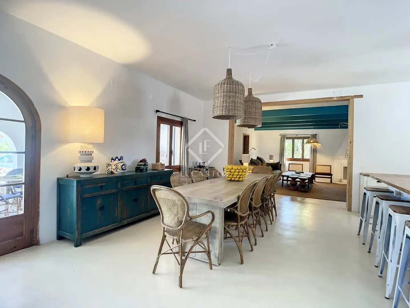 Esszimmer von Haus oder Chalet zur Miete in Alaior mit Klimaanlage, Heizung und Privatgarten