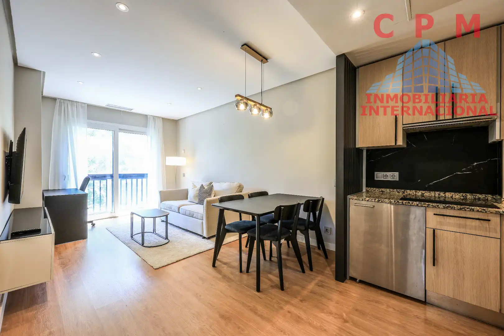 Living room of Flat for rent in Madrid  with Air Conditioner, Heating and Parquet flooring