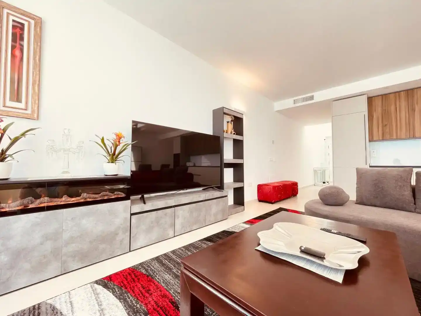 Wohnzimmer von Dachboden zum Verkauf in Benalmádena mit Klimaanlage und Schwimmbad
