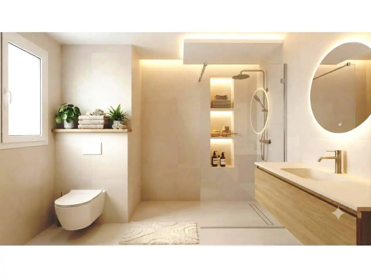Badezimmer von Wohnung zum Verkauf in Girona mit Klimaanlage, Heizung und Terrasse