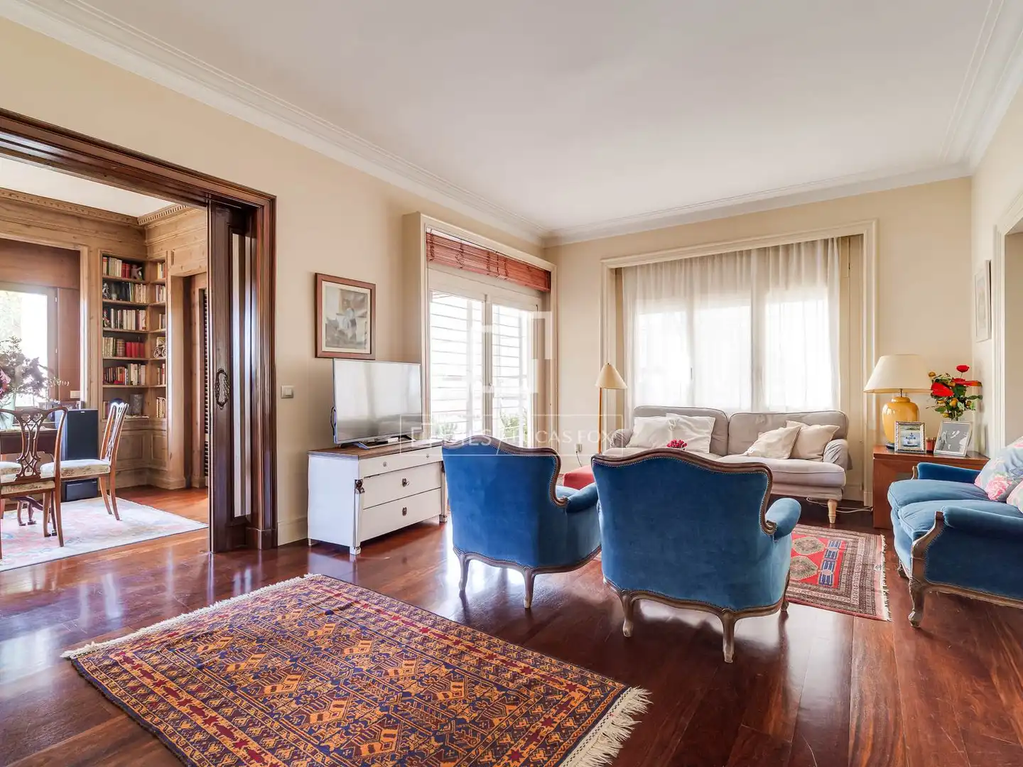 Wohnzimmer von Wohnung zum Verkauf in Barcelona mit Klimaanlage, Heizung und Privatgarten