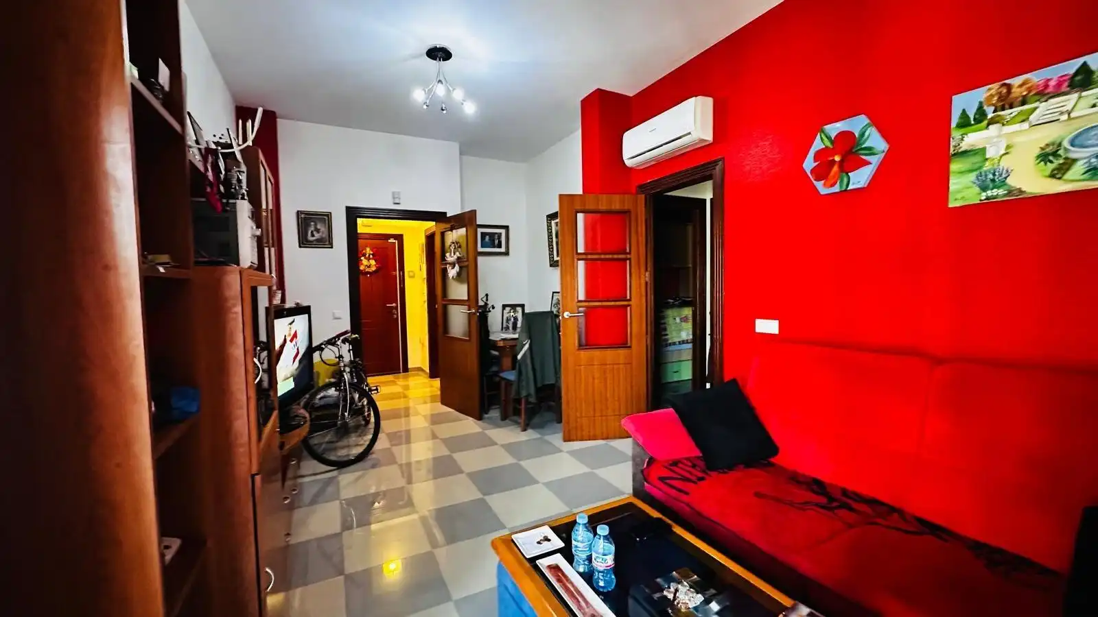Living room of Flat for sale in Roquetas de Mar  with Air Conditioner, Terrace and Furnished
