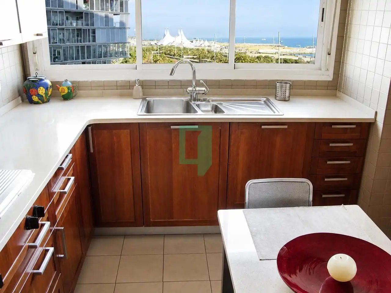 Cocina de Piso de alquiler en Barcelona con Aire acondicionado y Terraza