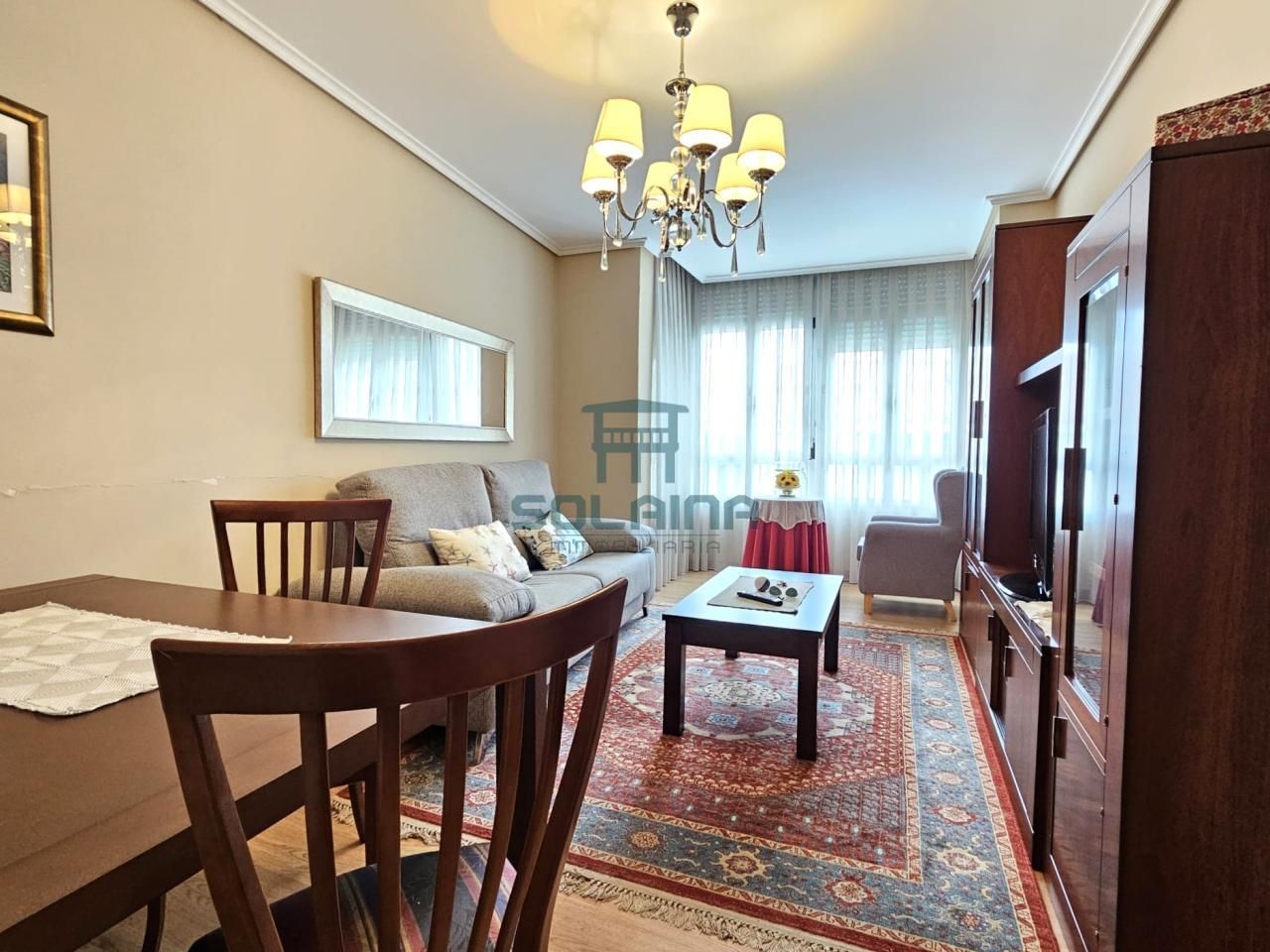 Living room of Apartment to rent in Ourense Capital   with Heating, Parquet flooring and Furnished