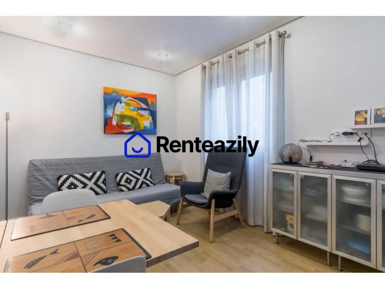 Wohnzimmer von Wohnungen zur Miete in Madrid mit Klimaanlage, Heizung und Möbliert