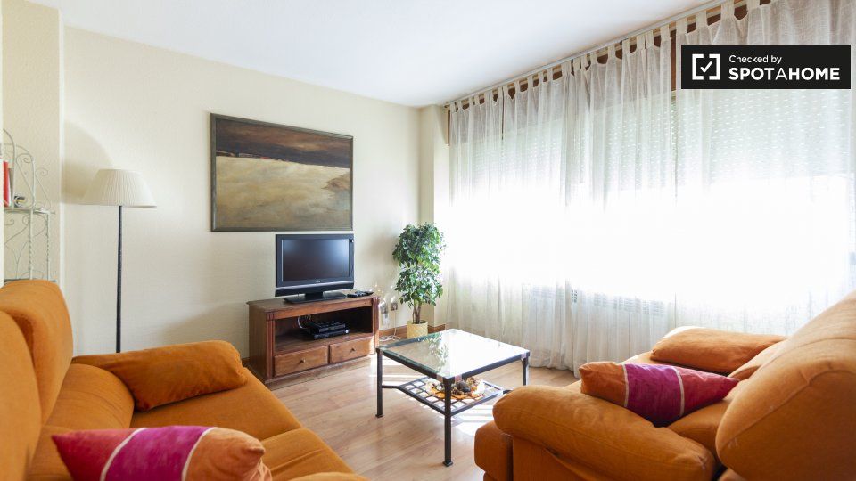 Living room of Flat to rent in  Madrid Capital  with Air Conditioner, Heating and Furnished