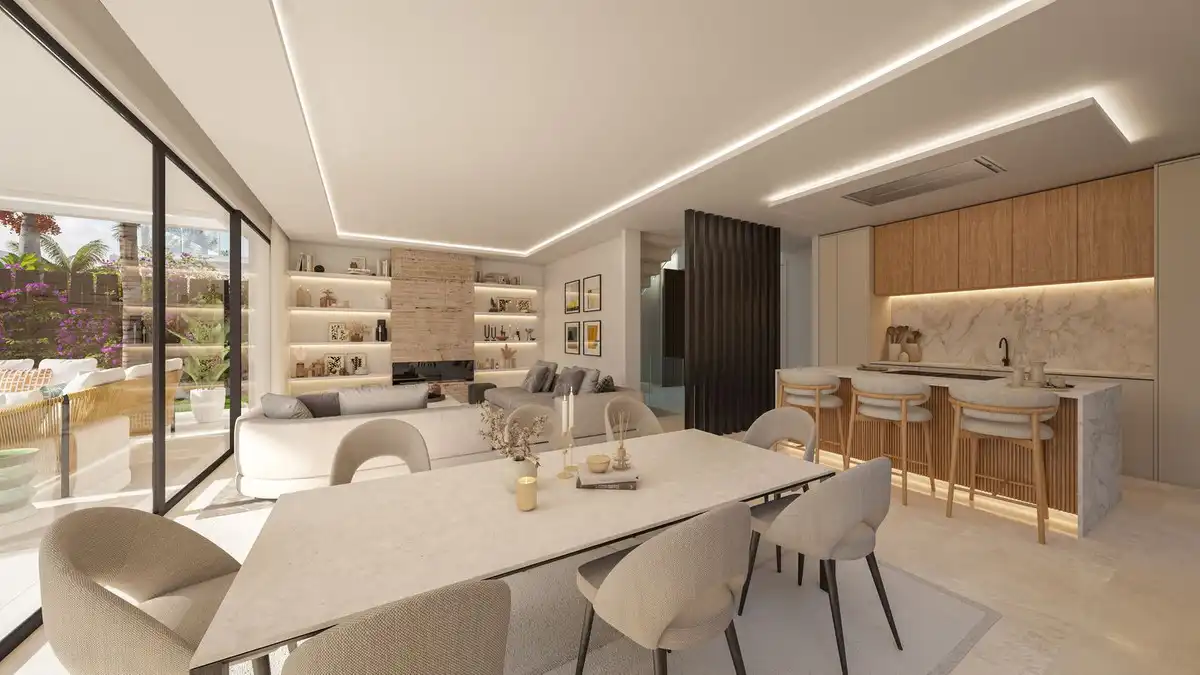 Living room of Houses for sale in Estepona  with Air Conditioner, Private garden and Terrace