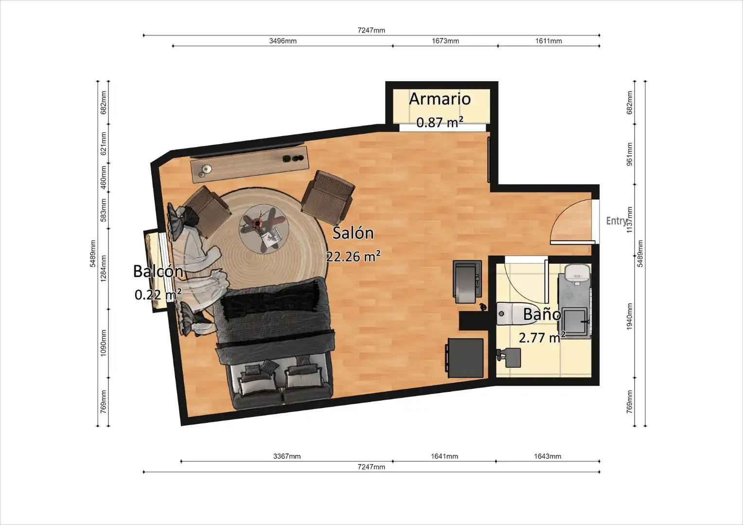 Apartamento en venta en Madrid con Calefacción, Terraza y Amueblado