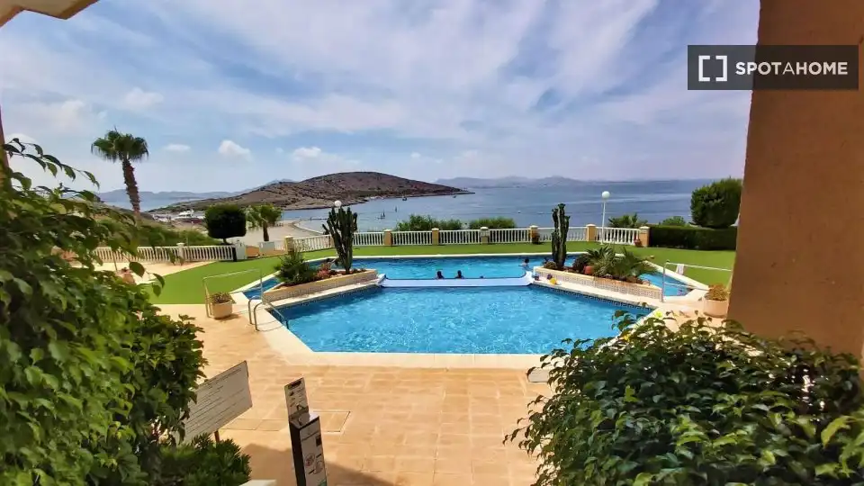 Swimming pool of Apartments for share in La Manga del Mar Menor  with Air Conditioner, Terrace and Furnished