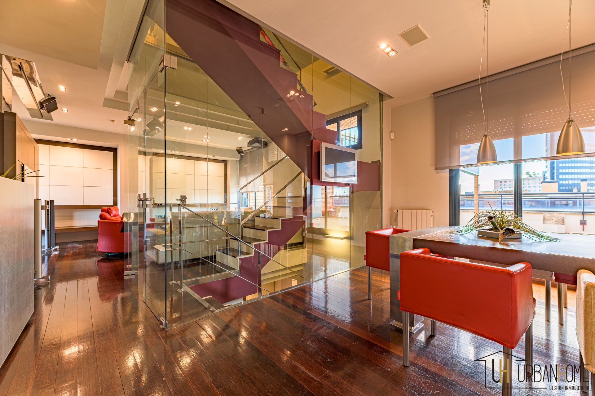 Living room of Duplex to rent in  Valencia Capital  with Air Conditioner, Heating and Parquet flooring