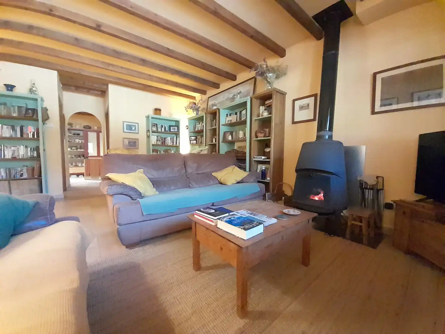 Sala d'estar de Casa adosada en venda en Riudaura amb Aire condicionat, Calefacció i Terrassa