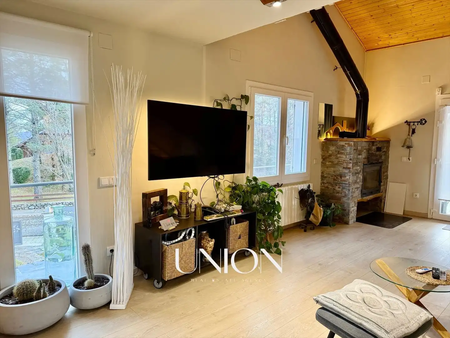 Sala d'estar de Casa o xalet en venda en Camprodon amb Aire condicionat, Calefacció i Jardí privat