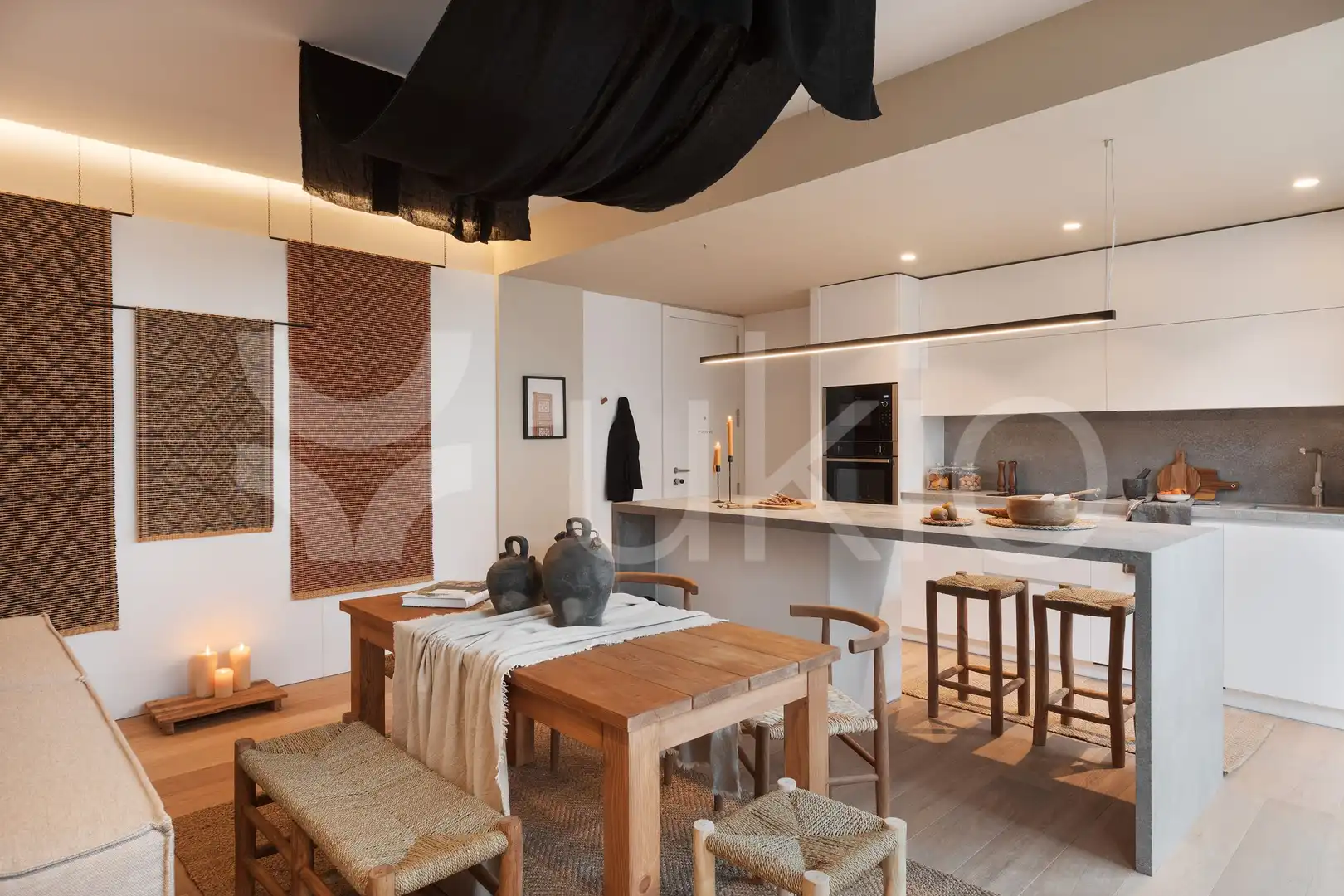 Küche von Wohnung zur Miete in Barcelona mit Klimaanlage, Terrasse und Schwimmbad