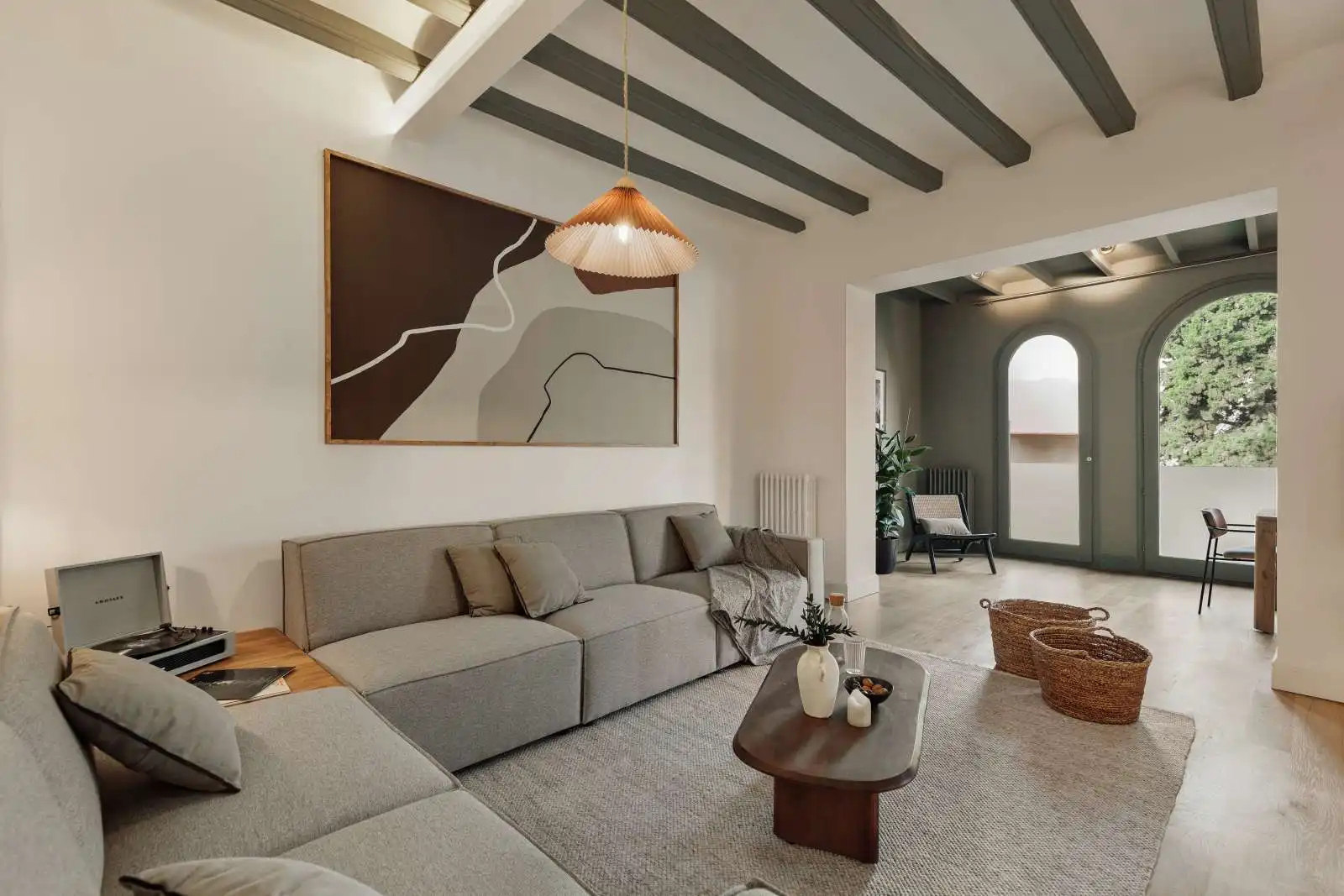 Sala d'estar de Apartament per a compartir en Barcelona amb Aire condicionat, Terrassa i Moblat