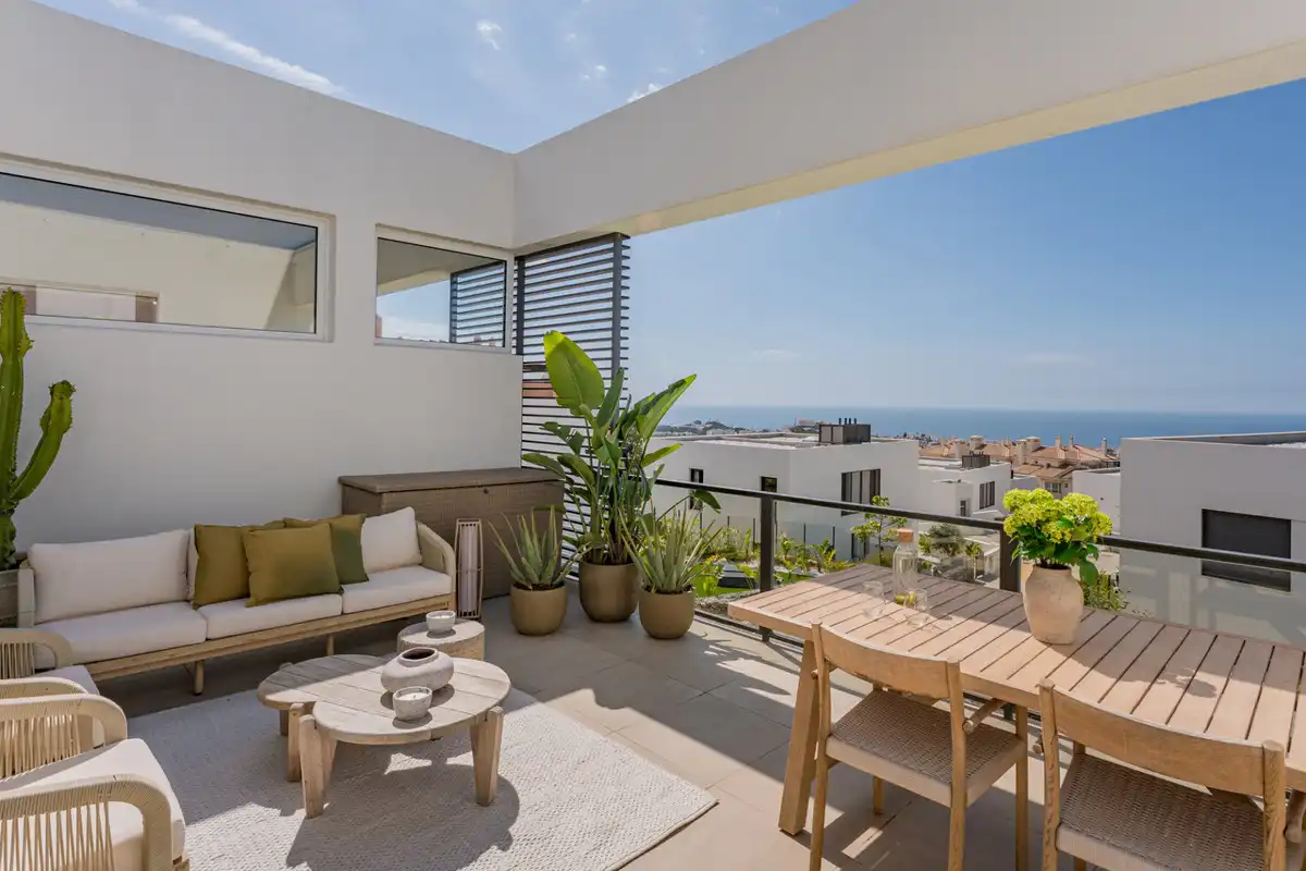 Terrace of Detached homes for sale in Mijas  with Private garden and Swimming Pool