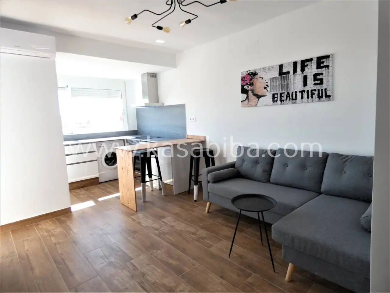 Wohnzimmer von Wohnung zur Miete in Valencia mit Klimaanlage, Heizung und Terrasse