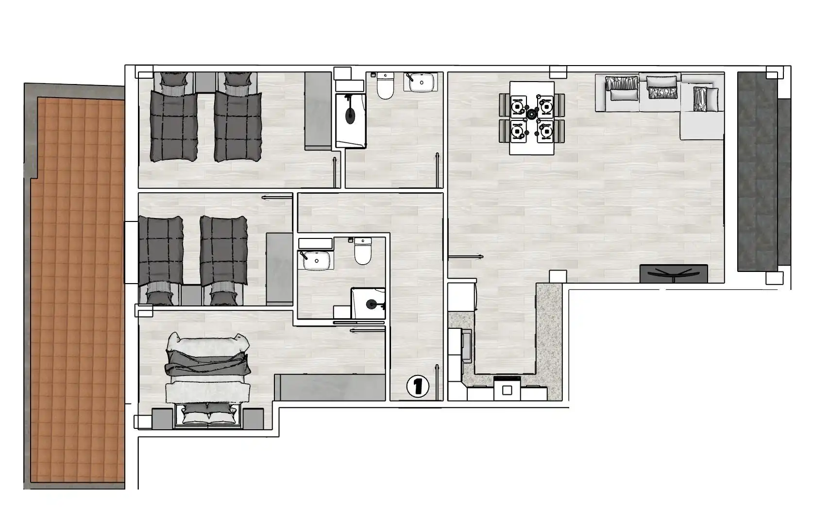 Flat with terrace for sale in Calella