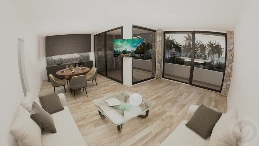Wohnzimmer von Maisonette zum Verkauf in Empuriabrava mit Klimaanlage, Heizung und Terrasse