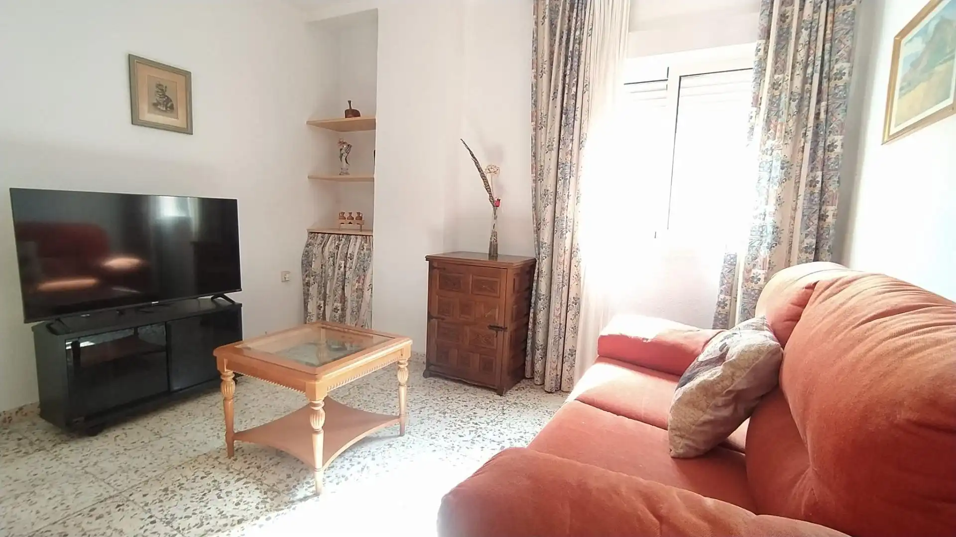 Sala d'estar de Pis en venda en Málaga amb Aire condicionat, Jardí privat i Terrassa