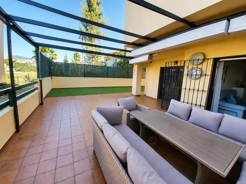 Terrace of Flat for sale in Estepona  with Air Conditioner, Heating and Private garden