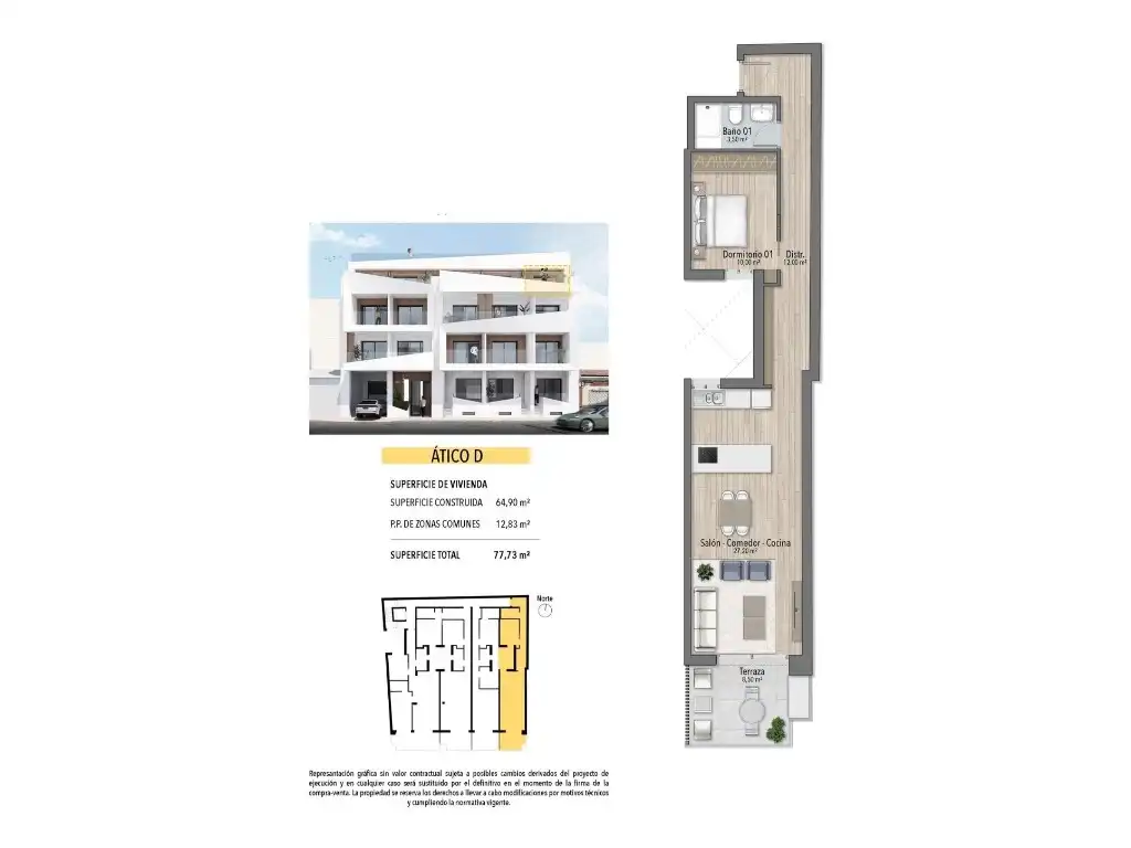 Penthouse with pool for sale in Playa del Cura, imagen 12