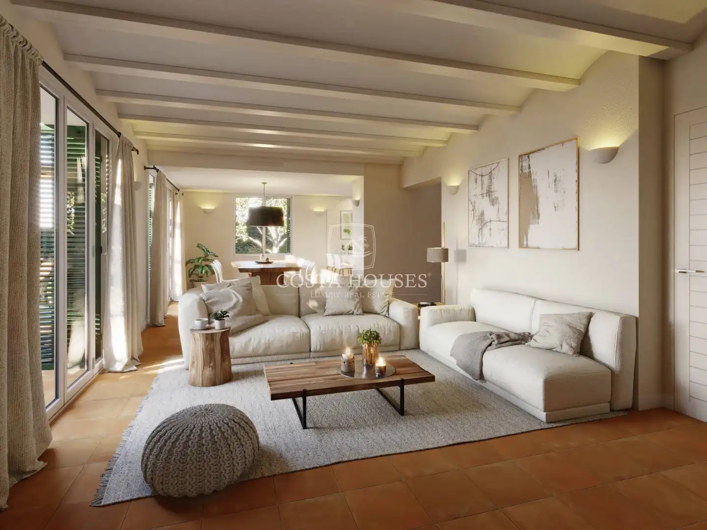 Sala d'estar de Casa adosada en venda en Jávea / Xàbia amb Aire condicionat, Jardí privat i Terrassa