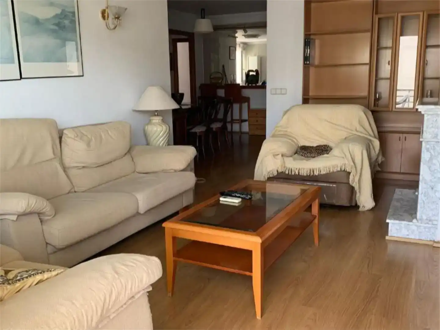 Wohnzimmer von Wohnung zur Miete in Santa Eulària des Riu mit Klimaanlage und Balkon