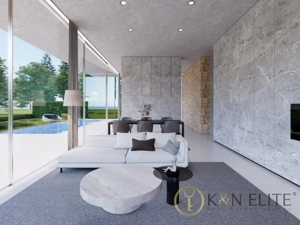 Sala de estar de Casa o chalet en venta en Alicante / Alacant con Aire acondicionado, Jardín privado y Piscina