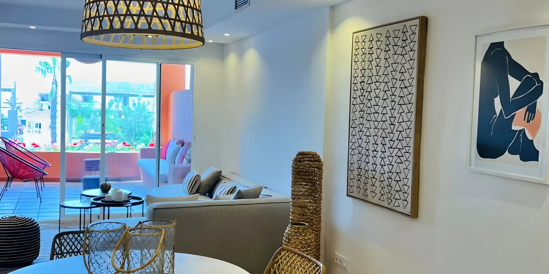 Sala de estar de Apartamento en venta en Marbella con Aire acondicionado, Terraza y Piscina