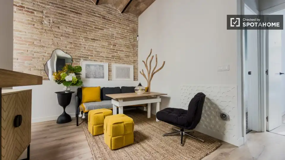 Sala d'estar de Pis de lloguer en Barcelona amb Aire condicionat, Calefacció i Moblat