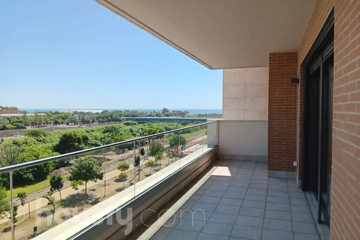 Terrasse von Wohnung zur Miete in Sant Adrià de Besòs mit Klimaanlage und Balkon