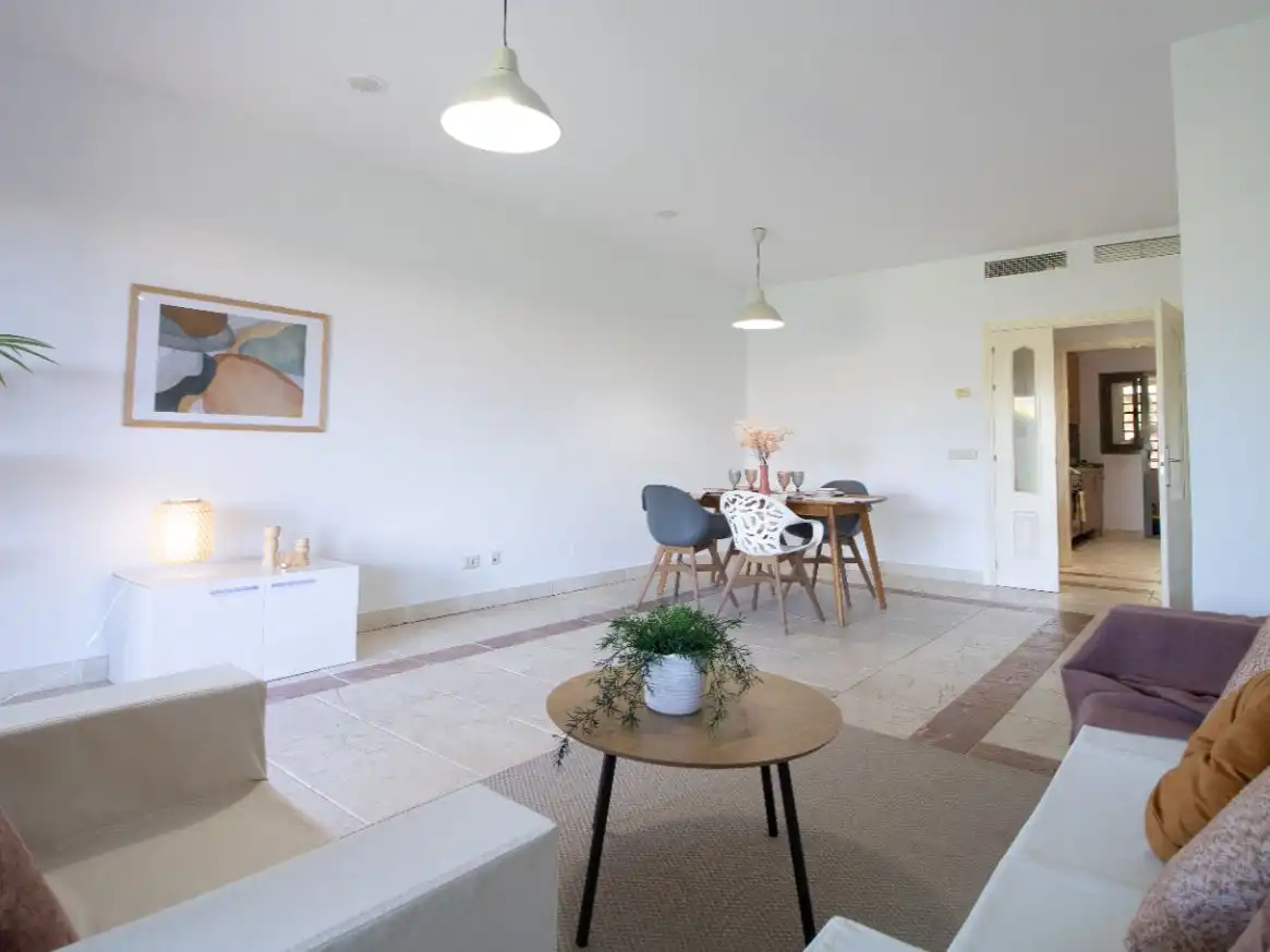 Dining room of Flat for sale in Estepona  with Air Conditioner, Private garden and Terrace