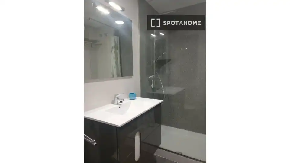 Bany de Apartament per a compartir en Almería amb Aire condicionat, Terrassa i Moblat