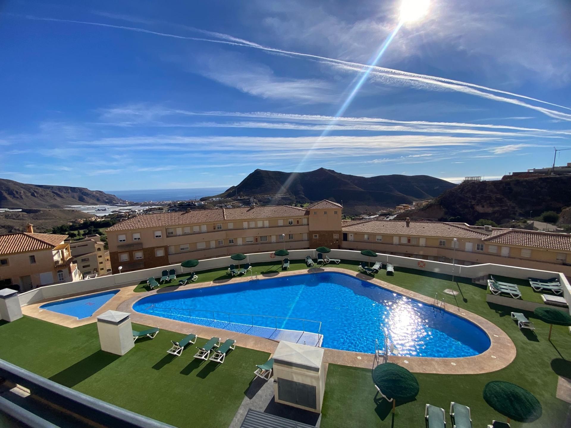 Swimming pool of Apartment for sale in Vícar  with Private garden, Terrace and Community pool