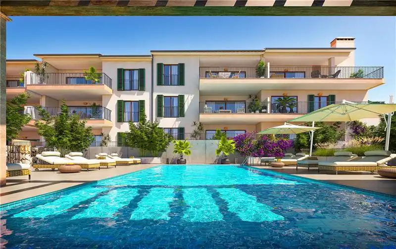 Swimming pool of Flat for sale in Capdepera  with Air Conditioner, Terrace and Community pool