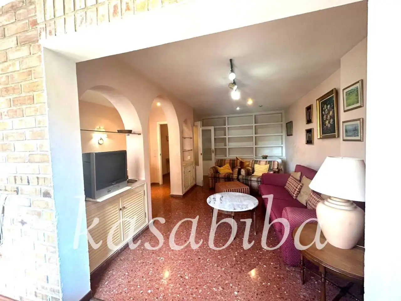 Living room of Flat for rent in Valencia  with Heating, Furnished and Balcony