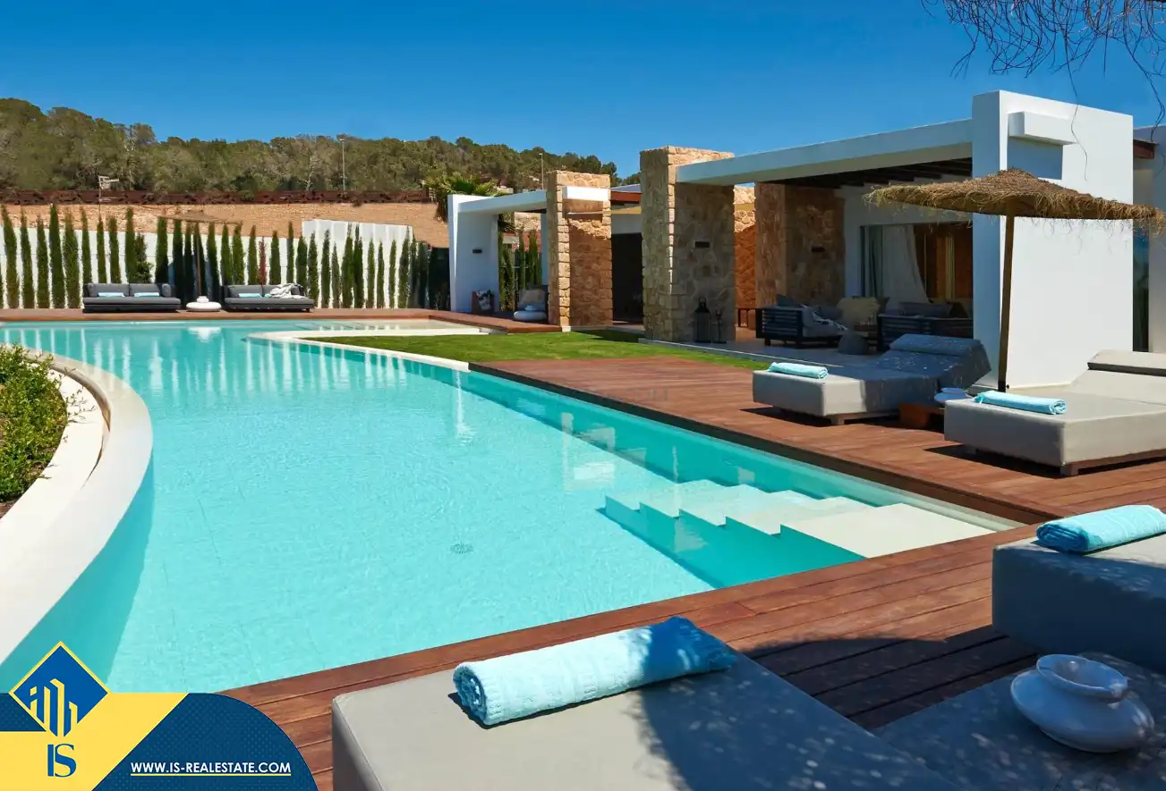 Piscina de Casa o xalet en venda en Sant Josep de sa Talaia amb Aire condicionat, Calefacció i Jardí privat