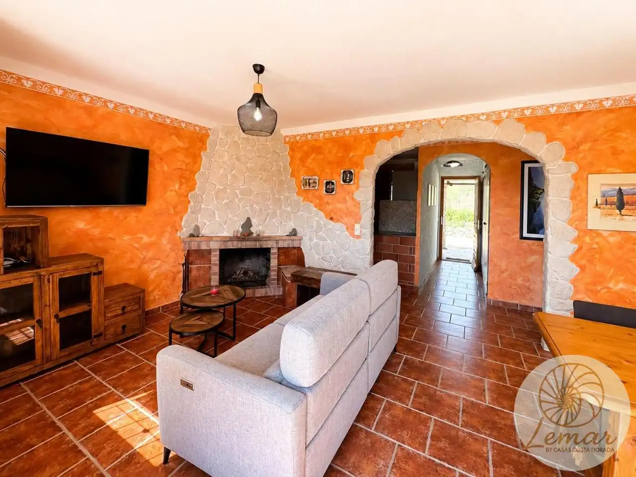 Sala de estar de Finca rústica en venta en El Perelló con Jardín privado, Terraza y Piscina