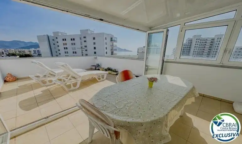 Terrace of Apartments for sale in Roses  with Heating, Terrace and Furnished