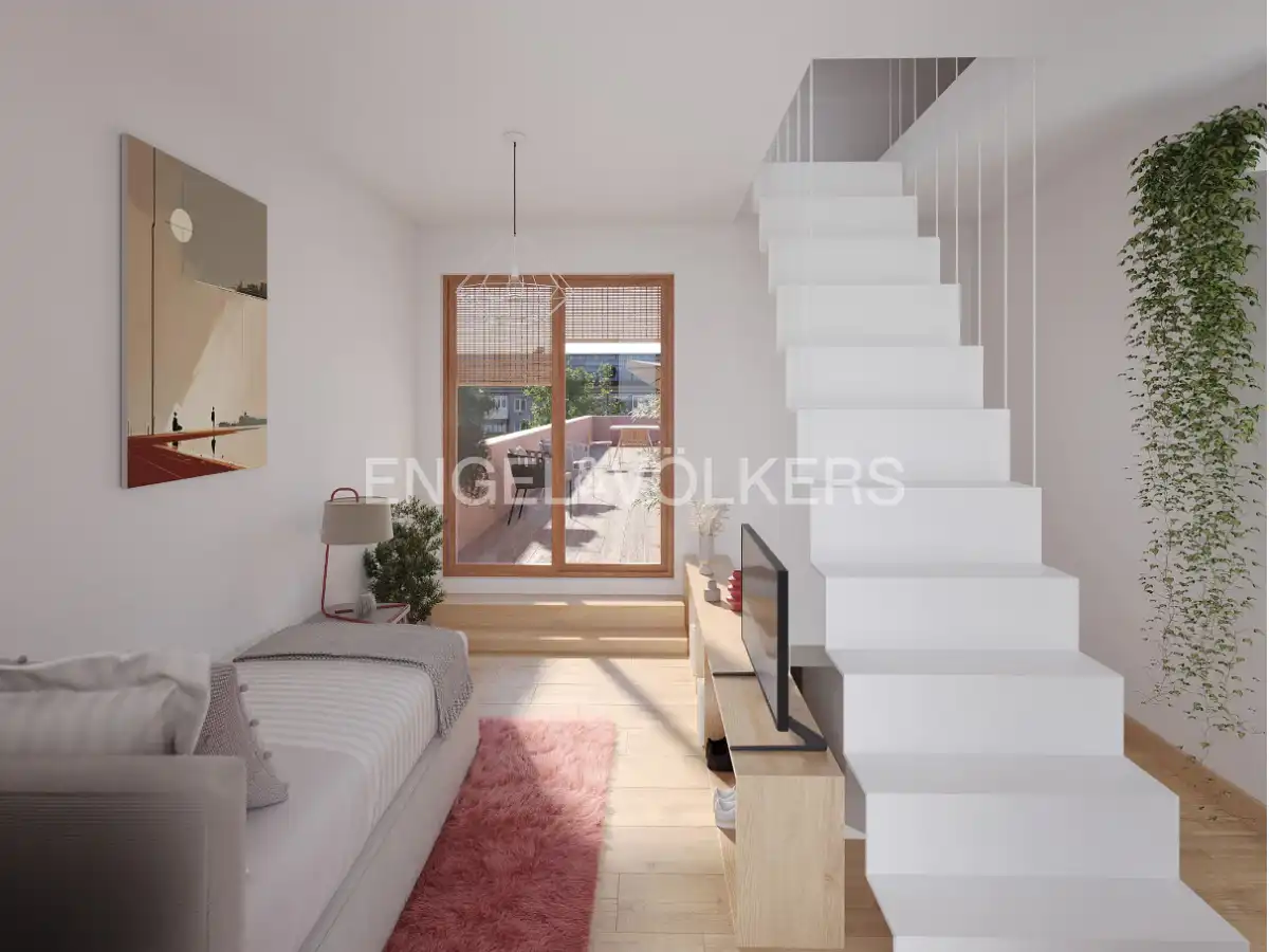 Schlafzimmer von Maisonette zum Verkauf in Barcelona mit Klimaanlage, Heizung und Terrasse