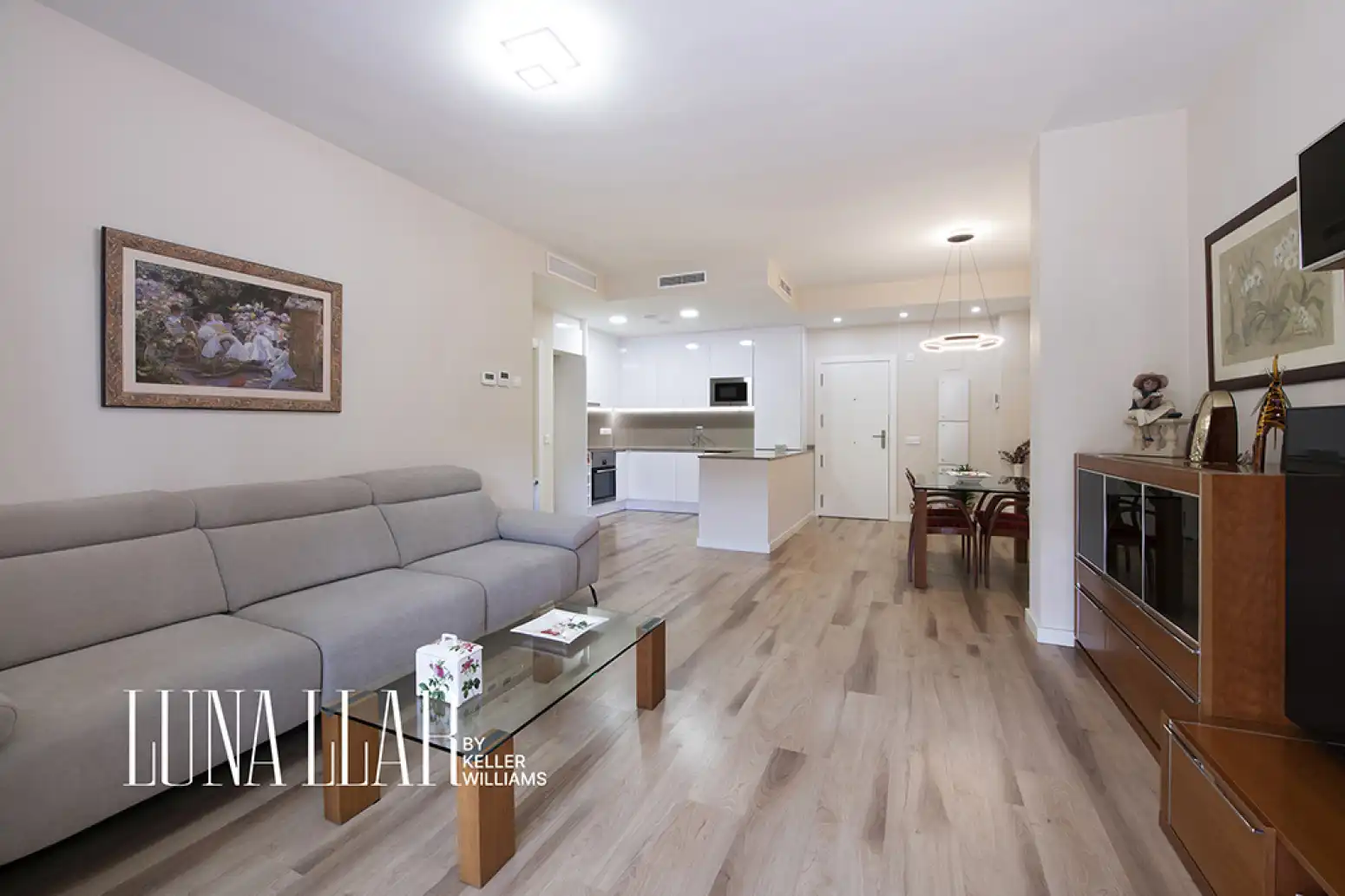 Wohnzimmer von Wohnung zum Verkauf in Gavà mit Klimaanlage, Privatgarten und Parkett