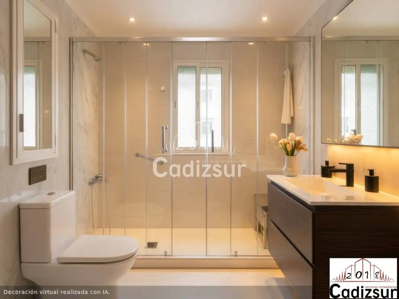 Badezimmer von Wohnungen zum Verkauf in Cádiz mit Klimaanlage und Alarm